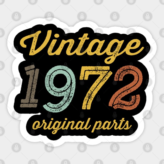 Vintage 1972 Original Parts Sticker by DetourShirts